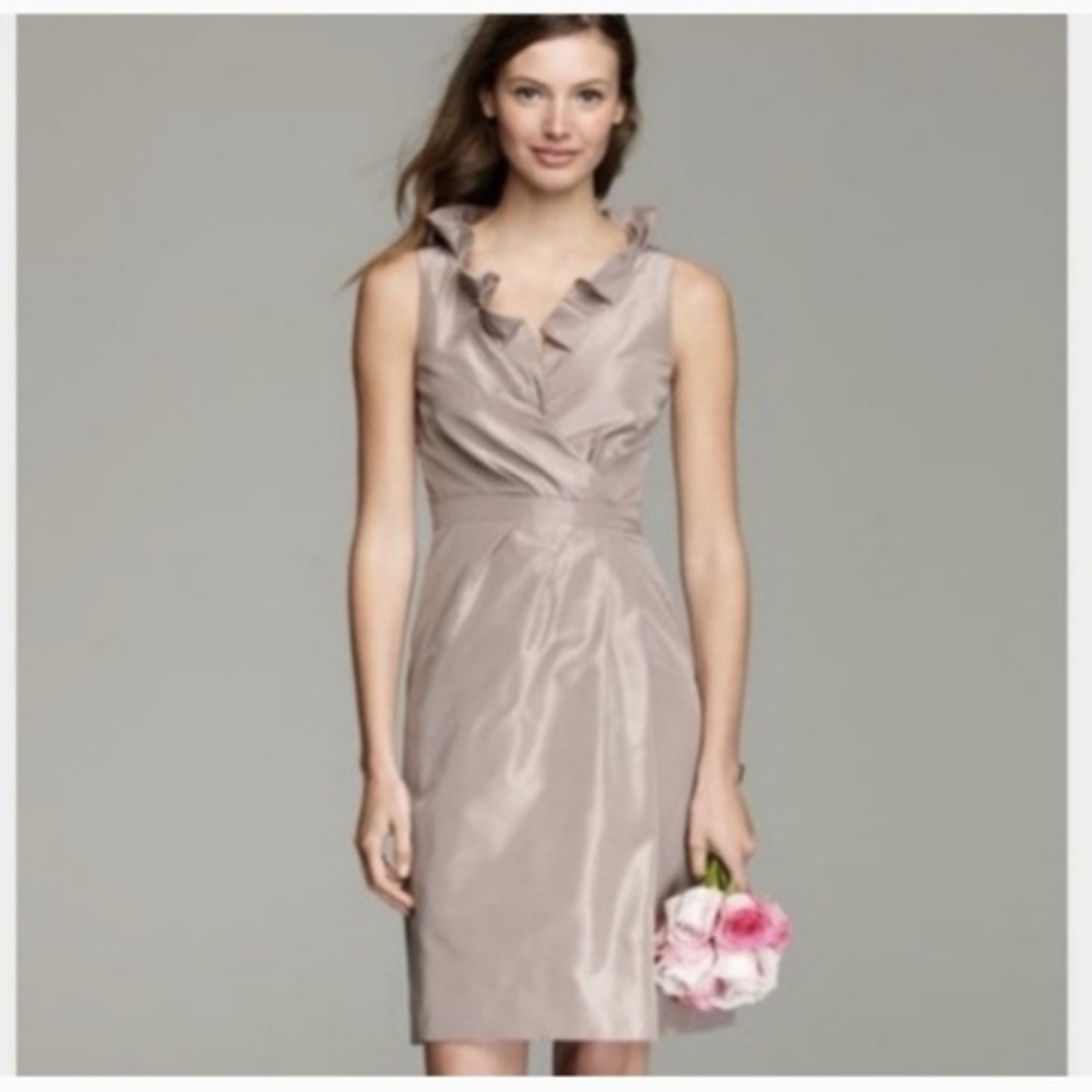 J Crew bridesmaid Blakely dress tan Sz 8